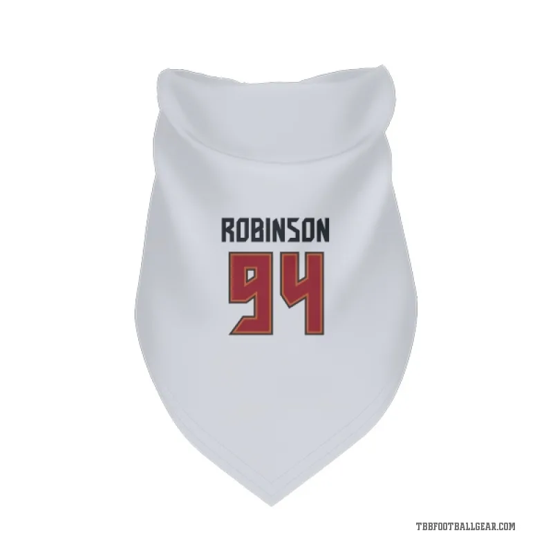 A'Shawn Robinson  White Tampa Bay Buccaneers  Cat & Dog Pet Bandana