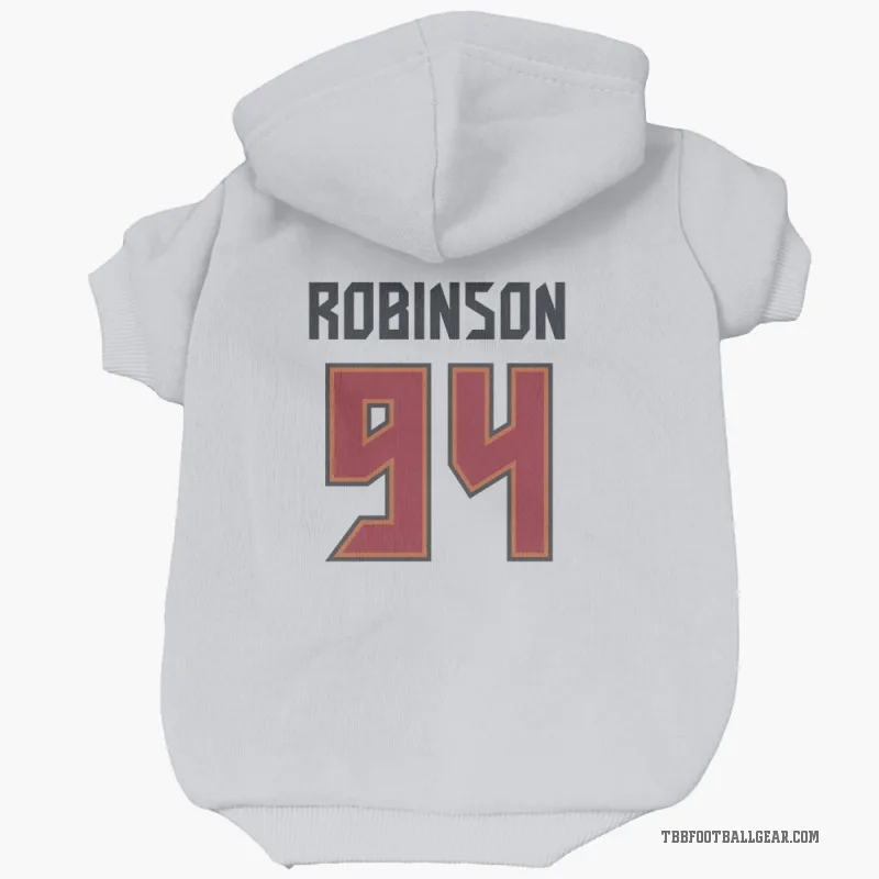 A'Shawn Robinson  White Tampa Bay Buccaneers  Cat & Dog Pet Hoodie