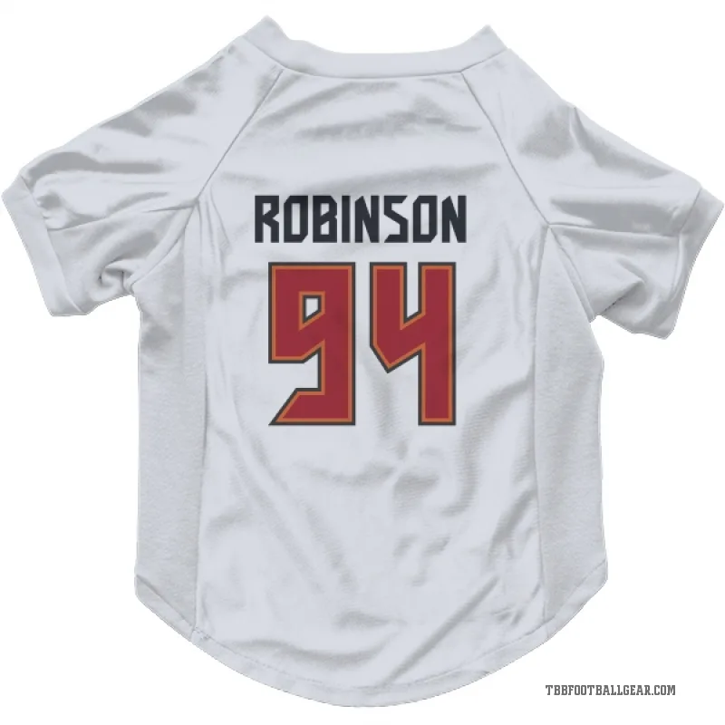 A'Shawn Robinson  White Tampa Bay Buccaneers  Cat & Dog Pet Jersey