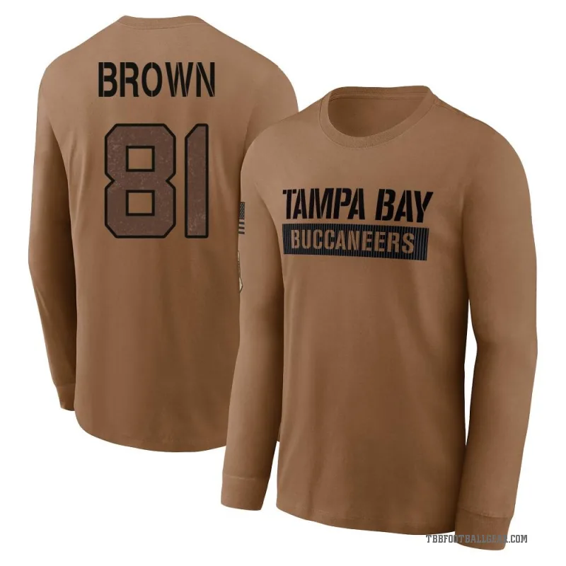Antonio Brown Men's Brown Tampa Bay Buccaneers 2023 Salute To Service Long Sleeve T-Shirt