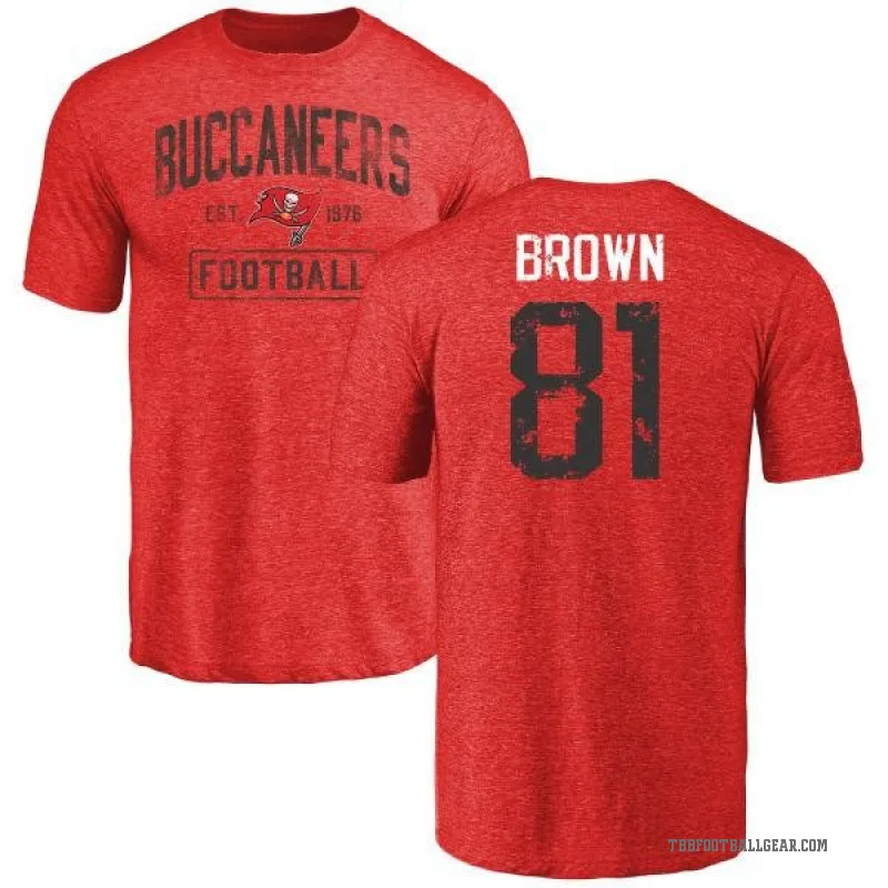 Antonio Brown Men's Red Tampa Bay Buccaneers Distressed T-Shirt