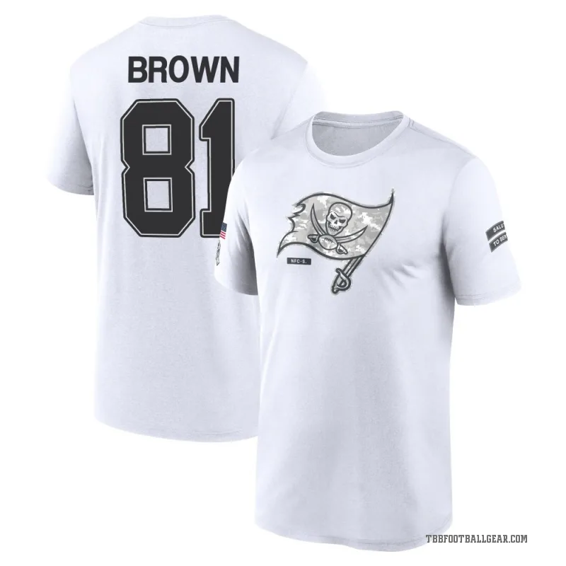 Antonio Brown Men's White Tampa Bay Buccaneers 2024 Salute to Service Performance T-Shirt