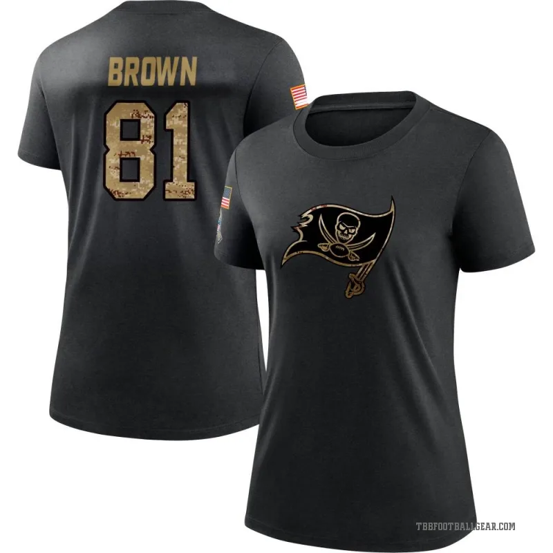Antonio Brown Women's Black Tampa Bay Buccaneers 2020 Salute To Service Performance T-Shirt