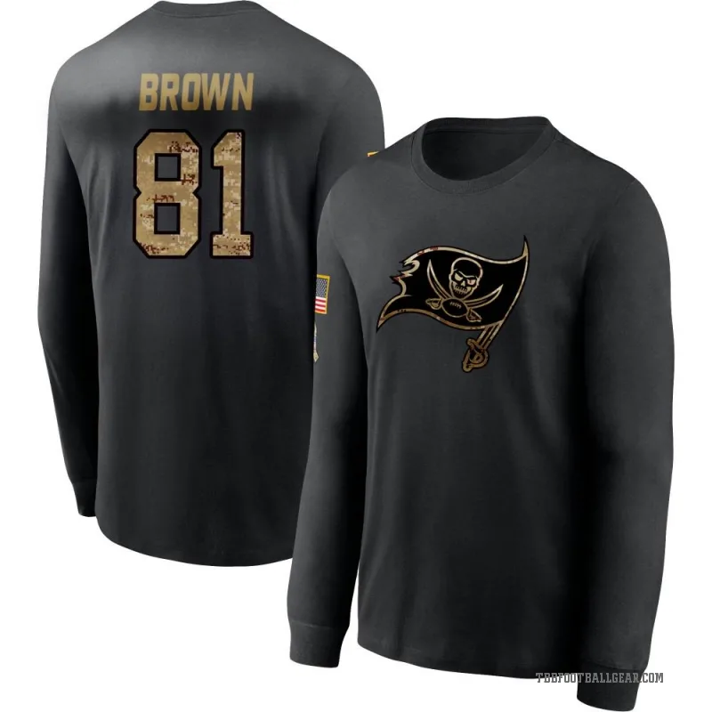 Antonio Brown Youth Black Tampa Bay Buccaneers 2020 Salute To Service Sideline Performance Long Sleeve T-Shirt
