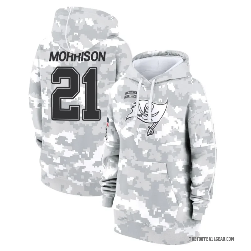 Benjamin Morrison Women's Camo Tampa Bay Buccaneers Arctic 2024 Salute to Service Club Fleece Pullover Hoodie