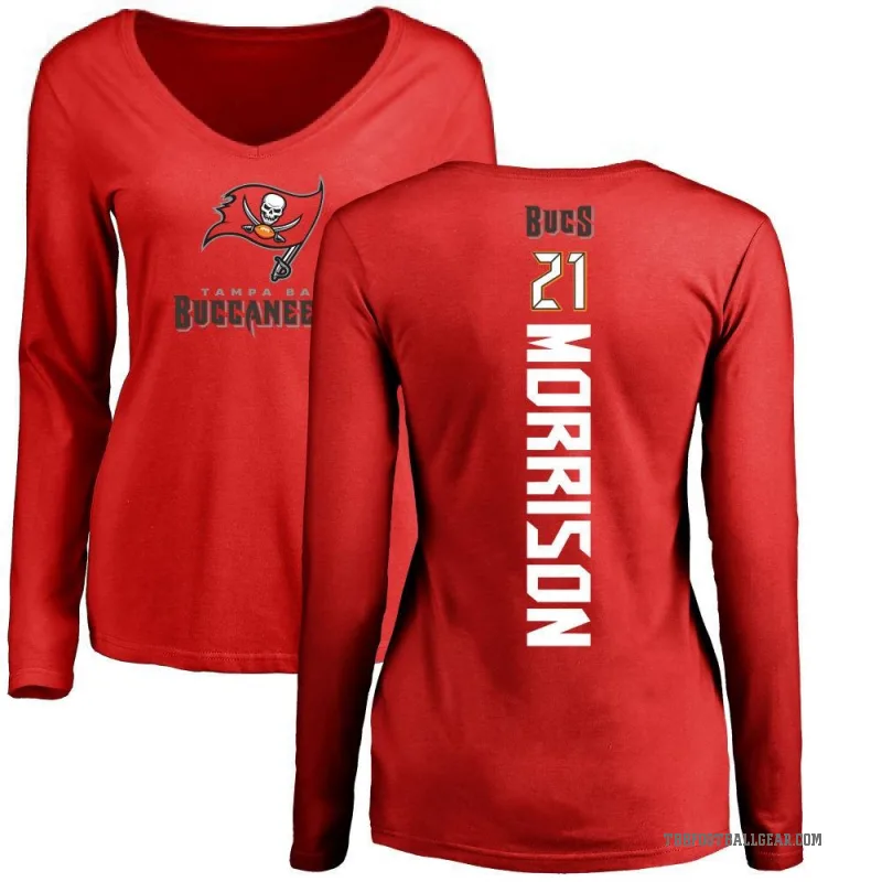 Benjamin Morrison Women's Red Tampa Bay Buccaneers Backer Slim Fit Long Sleeve T-Shirt -