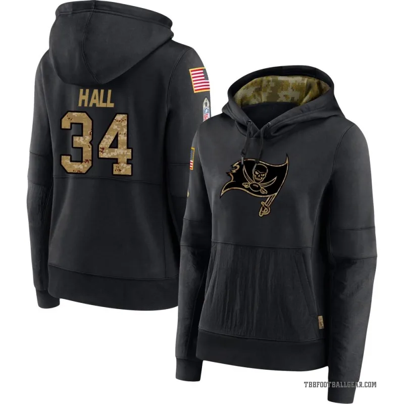 Bryce Hall Women's Black Tampa Bay Buccaneers 2020 Salute to Service Sideline Performance Pullover Hoodie