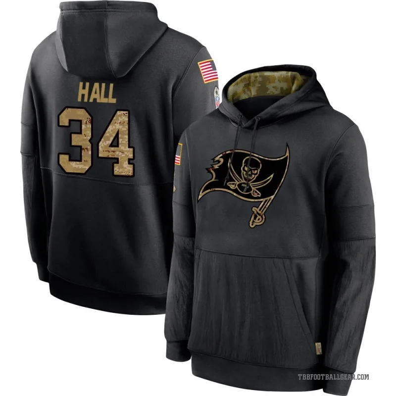 Bryce Hall Youth Black Tampa Bay Buccaneers 2020 Salute to Service Sideline Performance Pullover Hoodie