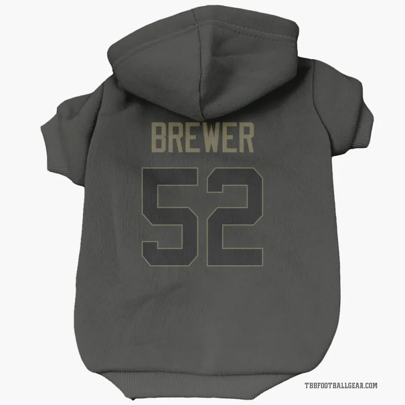 C.J. Brewer  Black Tampa Bay Buccaneers  Service Cat & Dog Pet Hoodie
