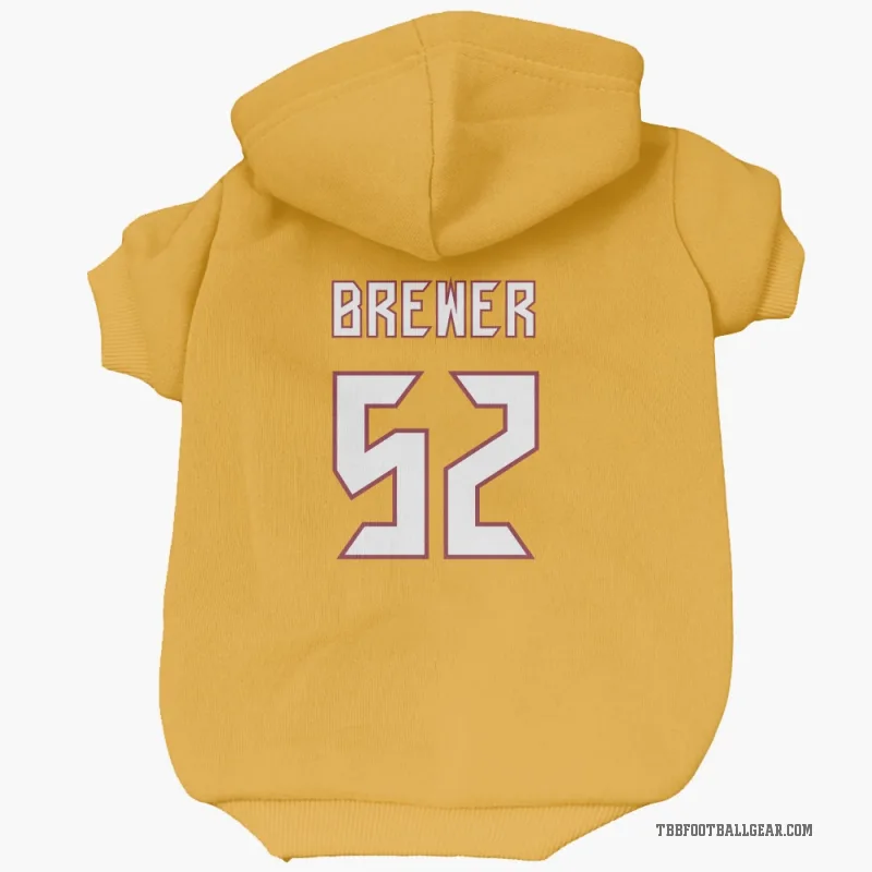 C.J. Brewer  Orange Tampa Bay Buccaneers  Cat & Dog Pet Hoodie