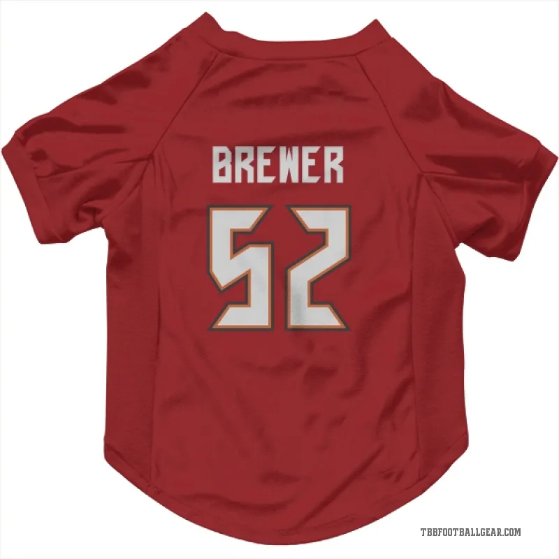 C.J. Brewer  Red Tampa Bay Buccaneers  Cat & Dog Pet Jersey