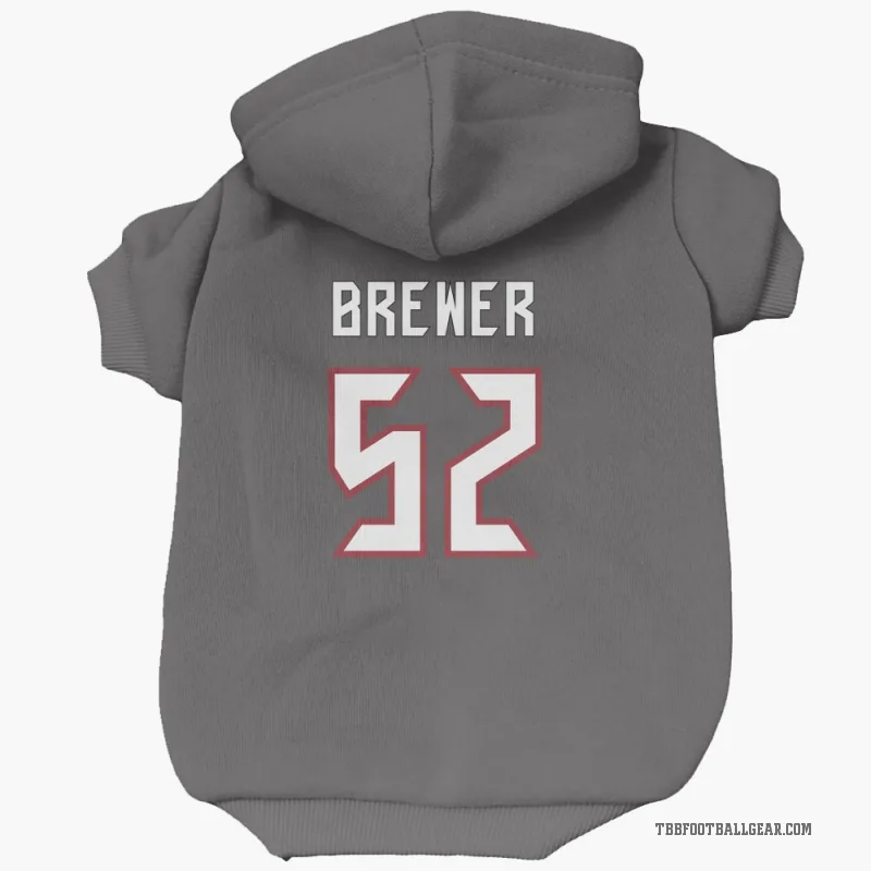 C.J. Brewer  Tampa Bay Buccaneers   Pewter Cat & Dog Pet Hoodie