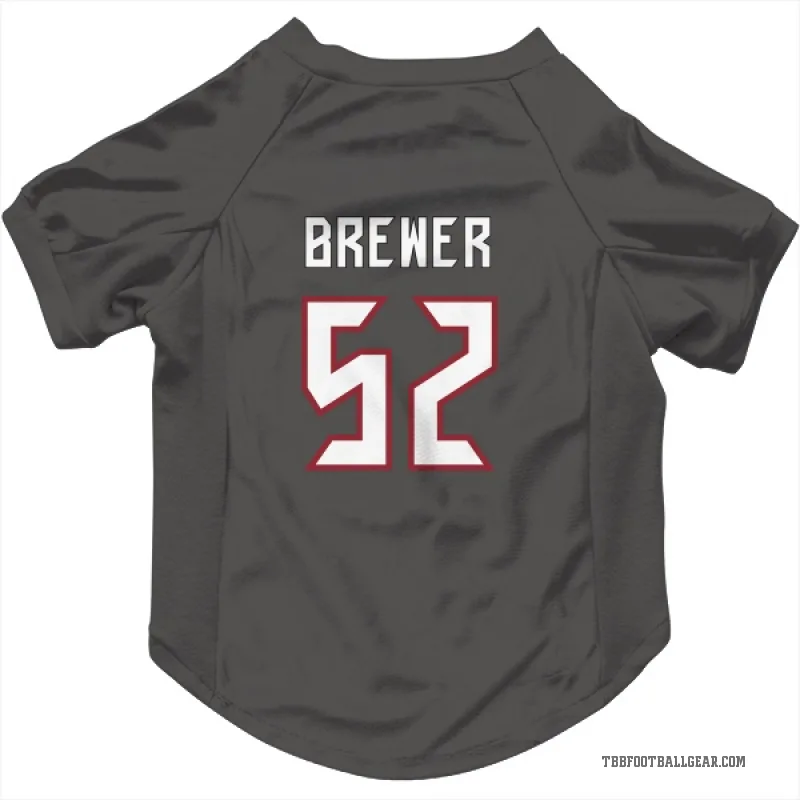 C.J. Brewer  Tampa Bay Buccaneers   Pewter Cat & Dog Pet Jersey