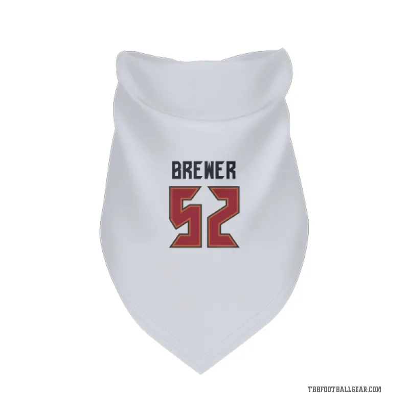 C.J. Brewer  White Tampa Bay Buccaneers  Cat & Dog Pet Bandana