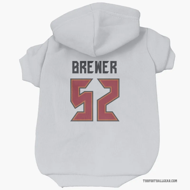 C.J. Brewer  White Tampa Bay Buccaneers  Cat & Dog Pet Hoodie