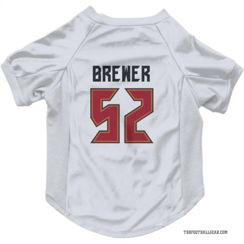 C.J. Brewer  White Tampa Bay Buccaneers  Cat & Dog Pet Jersey