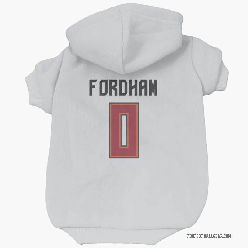 Caden Fordham  White Tampa Bay Buccaneers  Cat & Dog Pet Hoodie