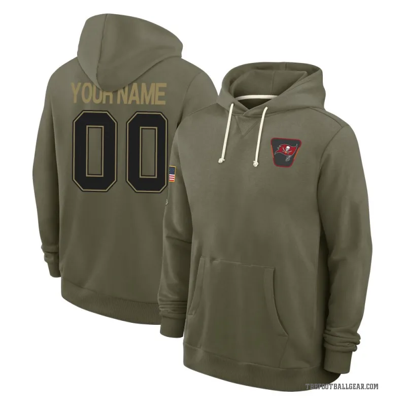 Custom Men's Olive Tampa Bay Buccaneers 2025 Salute to Service Hoodie