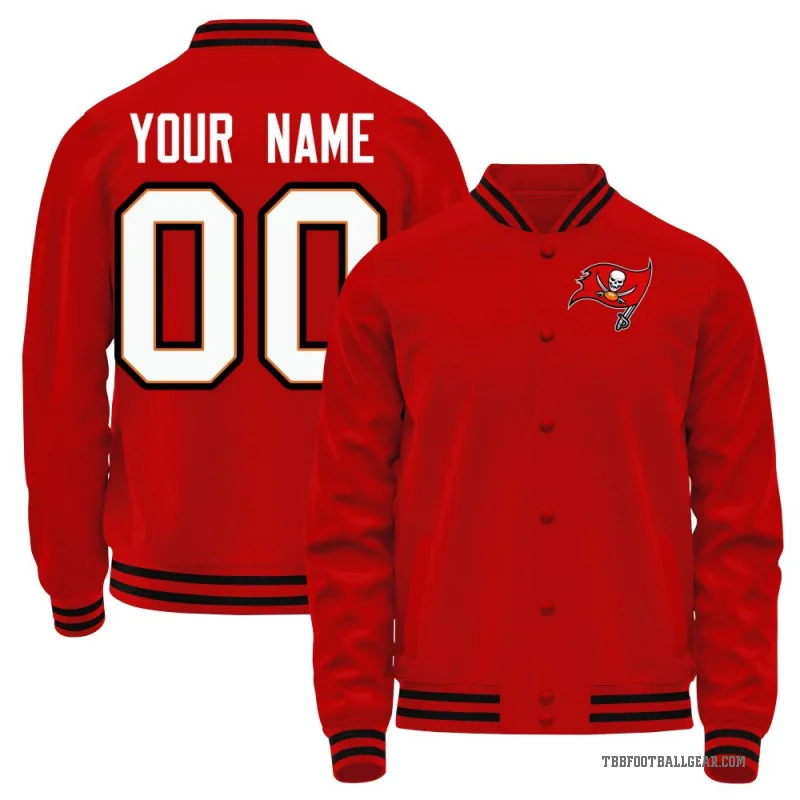 Custom Men's Red Tampa Bay Buccaneers Full-Snap Jacket