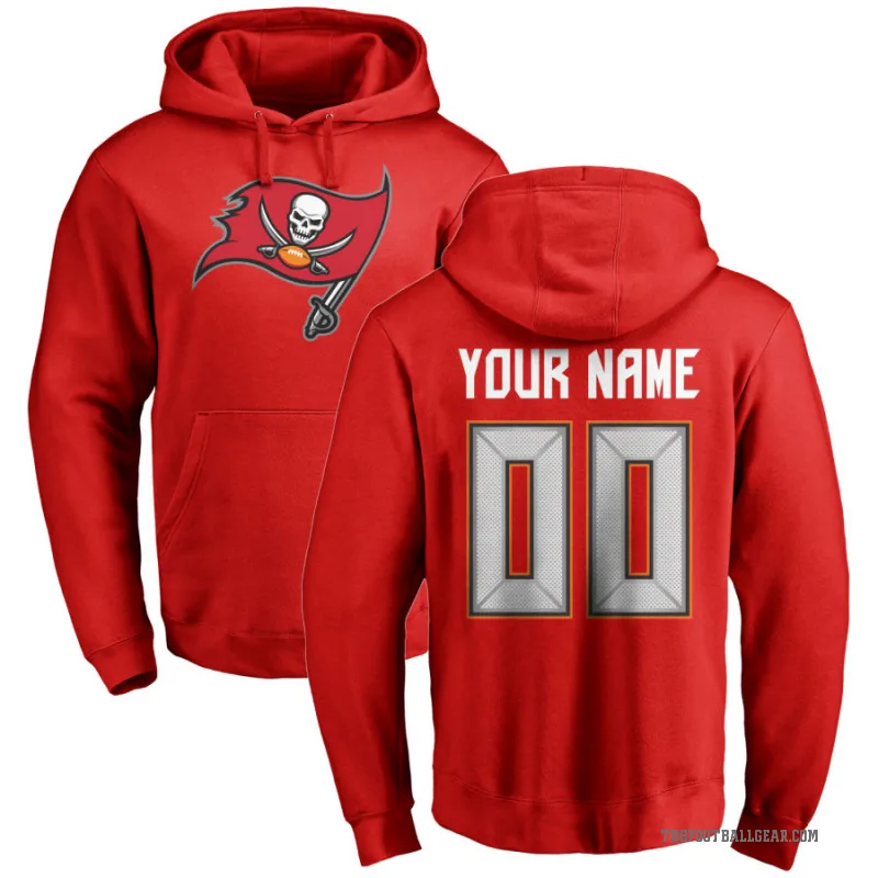 Custom Men's Red Tampa Bay Buccaneers Pro Line Logo Pullover Hoodie