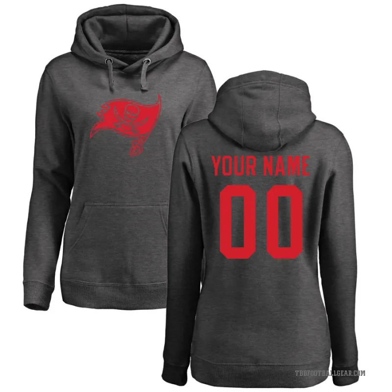 Custom Women's Tampa Bay Buccaneers Pro Line by Branded Ash One Color Pullover Hoodie