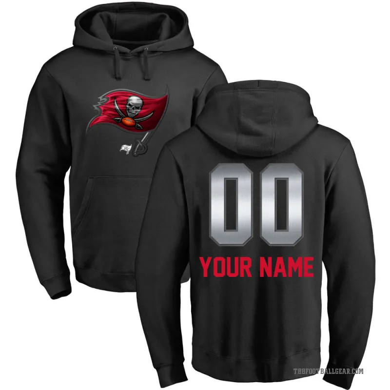 Custom Youth Black Tampa Bay Buccaneers Midnight Mascot Pullover Hoodie