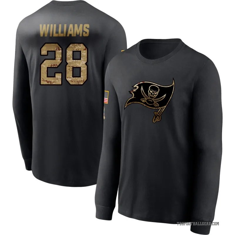 Damarion Williams Men's Black Tampa Bay Buccaneers 2020 Salute To Service Sideline Performance Long Sleeve T-Shirt