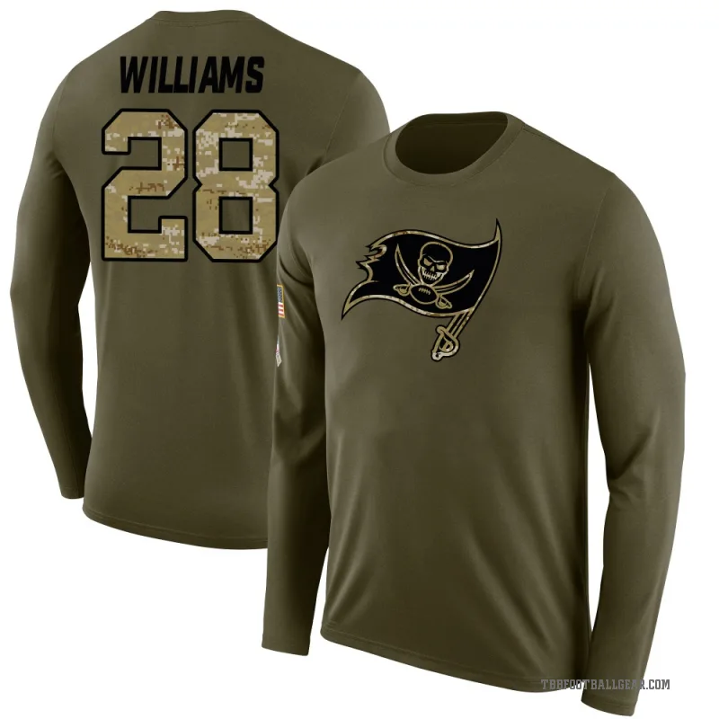 Damarion Williams Men's Olive Tampa Bay Buccaneers Salute to Service Sideline Long Sleeve T-Shirt