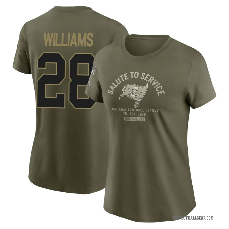 Damarion Williams Women's Olive Tampa Bay Buccaneers 2025 Salute to Service Sideline T-Shirt