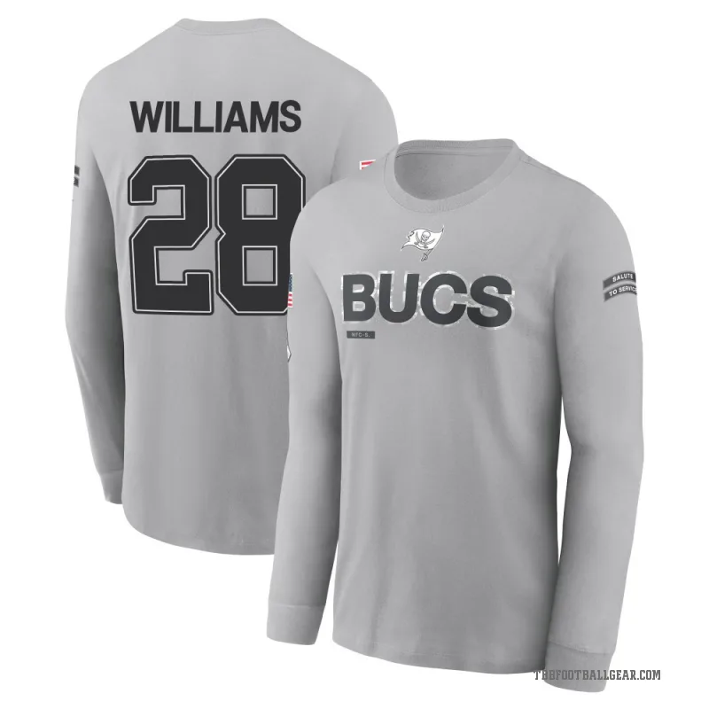 Damarion Williams Youth Gray Tampa Bay Buccaneers 2024 Salute to Service Long Sleeve T-Shirt