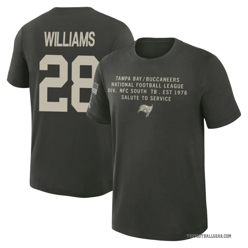 Damarion Williams Youth Green Tampa Bay Buccaneers Dark/ 2025 Salute to Service Sideline Slub T-Shirt
