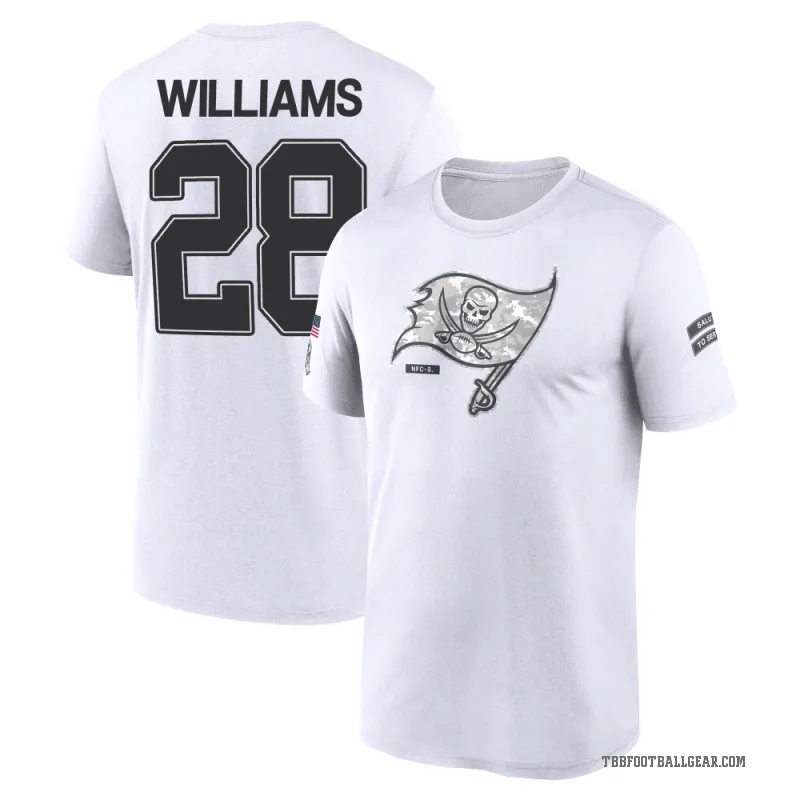Damarion Williams Youth White Tampa Bay Buccaneers 2024 Salute to Service Performance T-Shirt