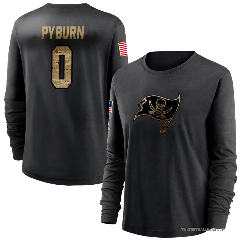 Jack Pyburn Women's Black Tampa Bay Buccaneers 2020 Salute To Service Sideline Performance Long Sleeve T-Shirt
