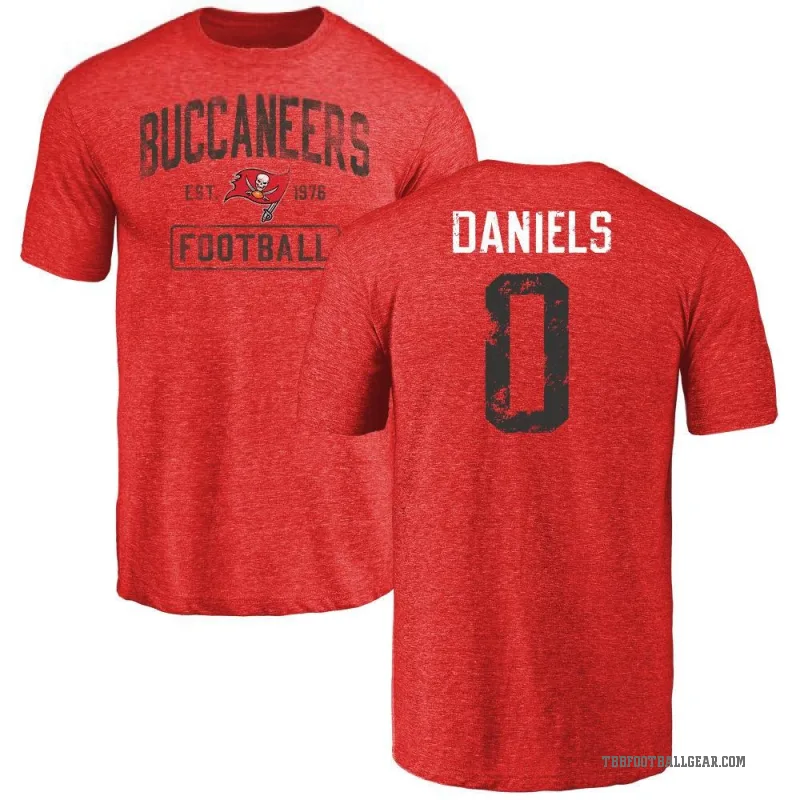 Jalon Daniels Men's Red Tampa Bay Buccaneers Distressed T-Shirt
