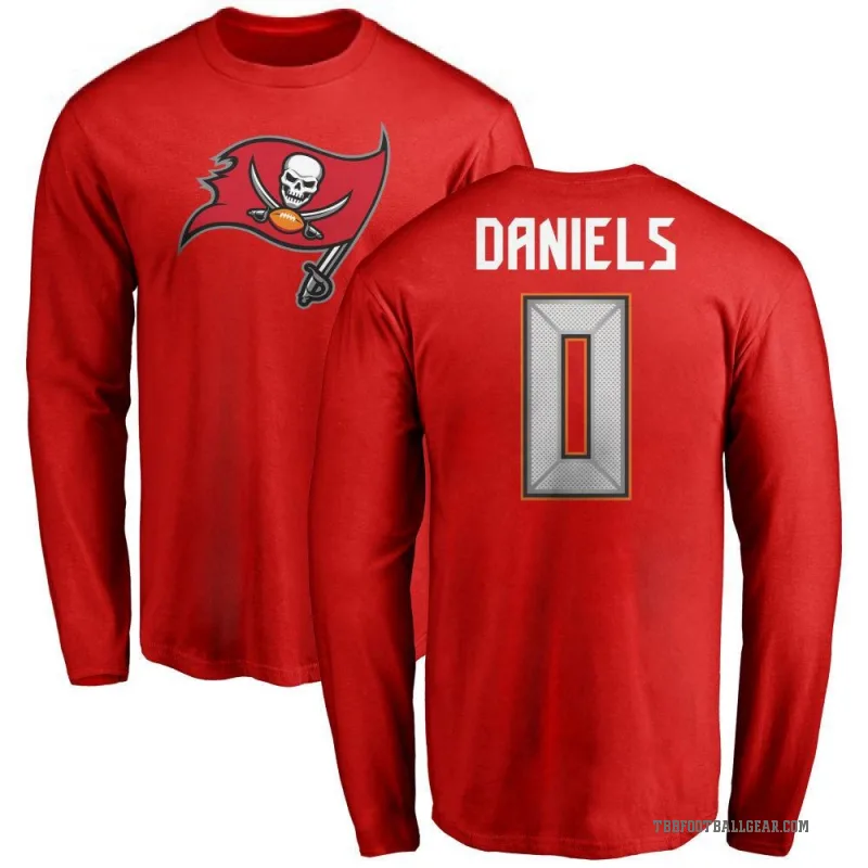 Jalon Daniels Men's Red Tampa Bay Buccaneers Logo Long Sleeve T-Shirt -