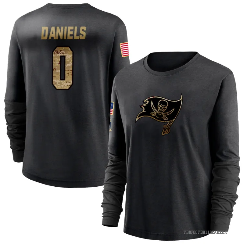 Jalon Daniels Women's Black Tampa Bay Buccaneers 2020 Salute To Service Sideline Performance Long Sleeve T-Shirt