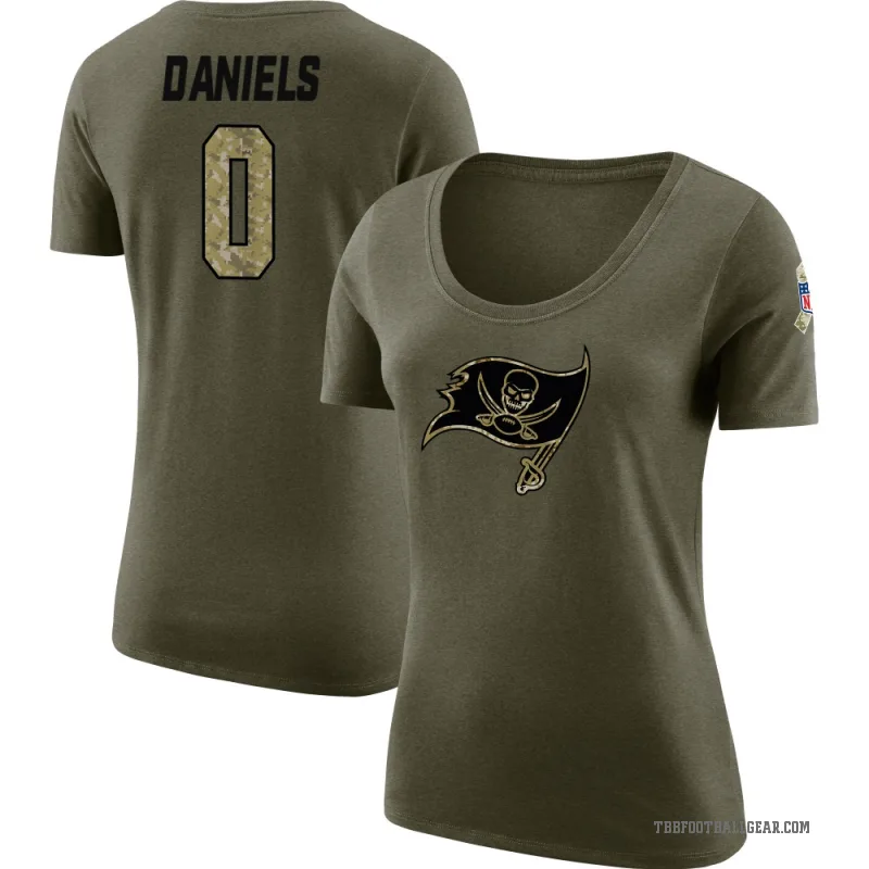 Jalon Daniels Women's Olive Tampa Bay Buccaneers Salute to Service Scoop Neck T-Shirt