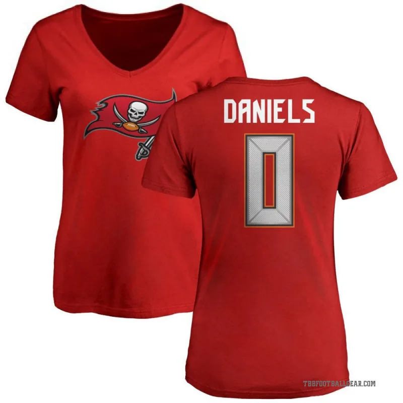 Jalon Daniels Women's Red Tampa Bay Buccaneers Logo Slim Fit T-Shirt -