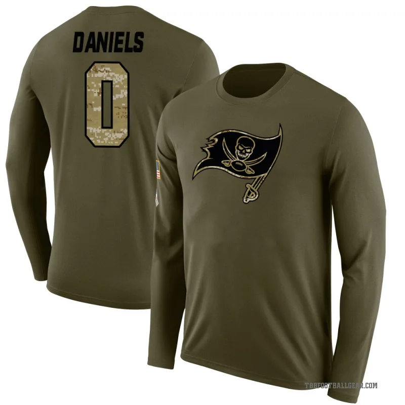 Jalon Daniels Youth Olive Tampa Bay Buccaneers Salute to Service Sideline Long Sleeve T-Shirt