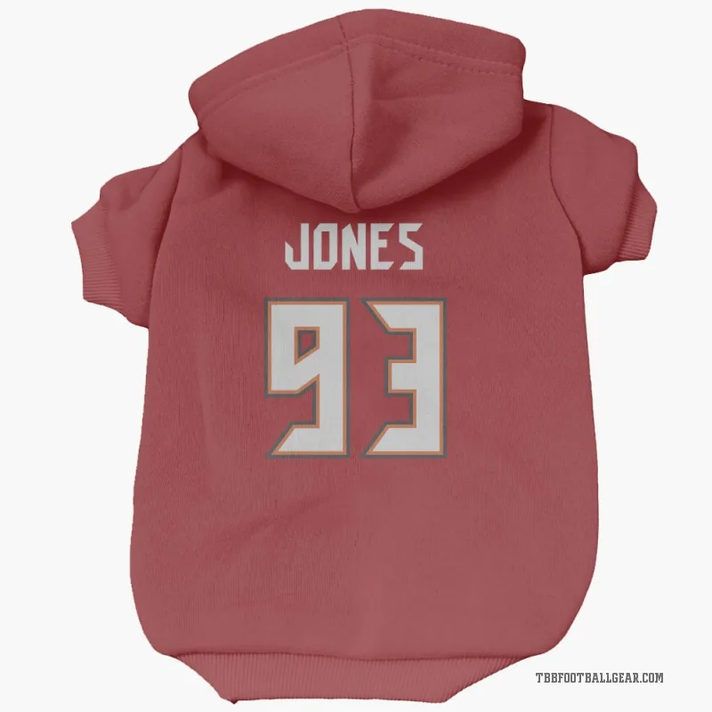 Jayson Jones  Red Tampa Bay Buccaneers  Cat & Dog Pet Hoodie