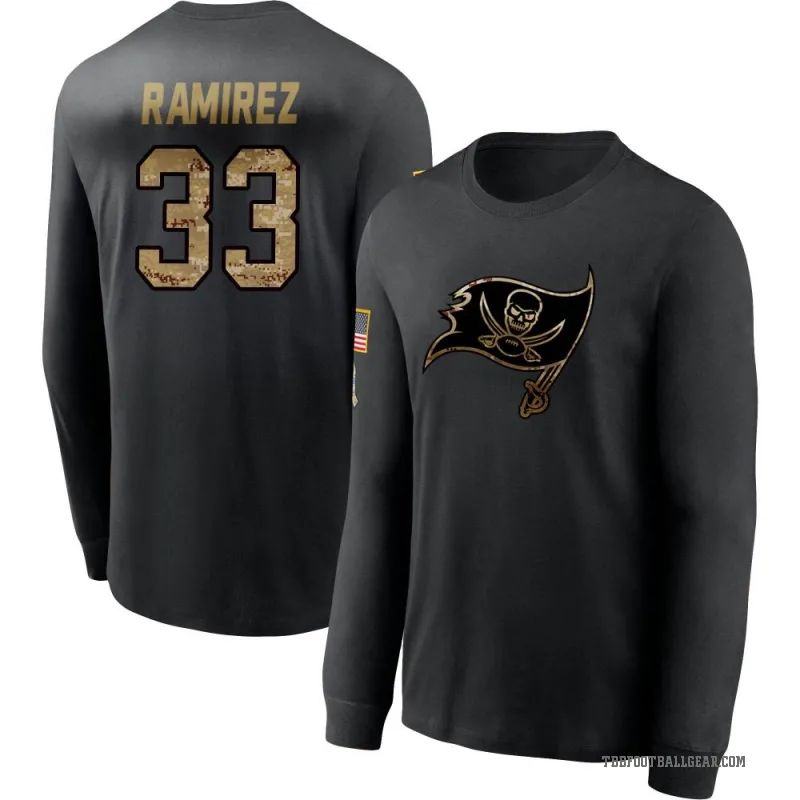 Jose Ramirez Men's Black Tampa Bay Buccaneers 2020 Salute To Service Sideline Performance Long Sleeve T-Shirt