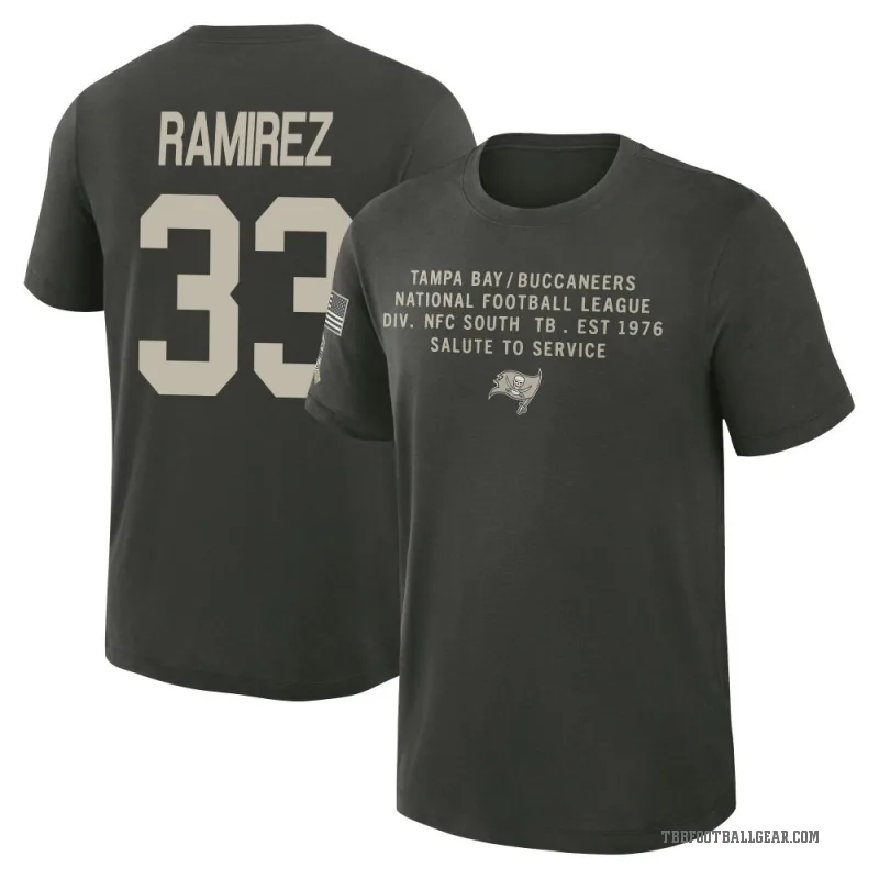 Jose Ramirez Men's Green Tampa Bay Buccaneers Dark/ 2025 Salute to Service Sideline Slub T-Shirt
