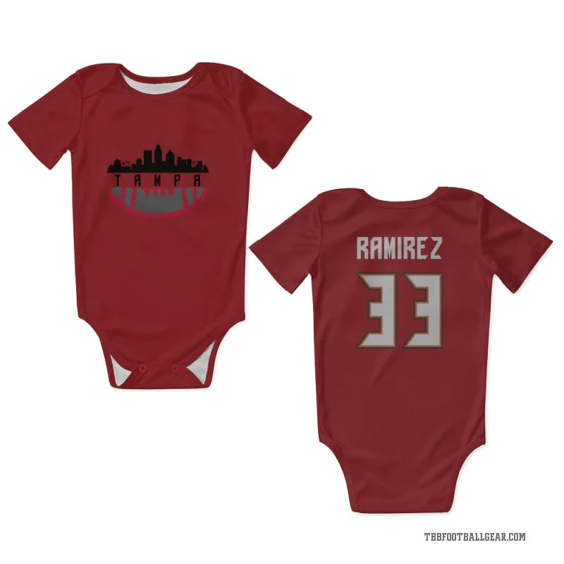Jose Ramirez  Red Tampa Bay Buccaneers  Newborn & Infant Bodysuit