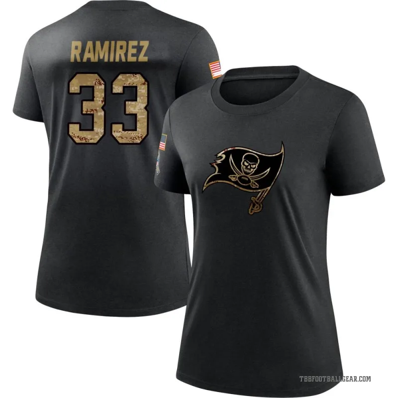 Jose Ramirez Women's Black Tampa Bay Buccaneers 2020 Salute To Service Performance T-Shirt
