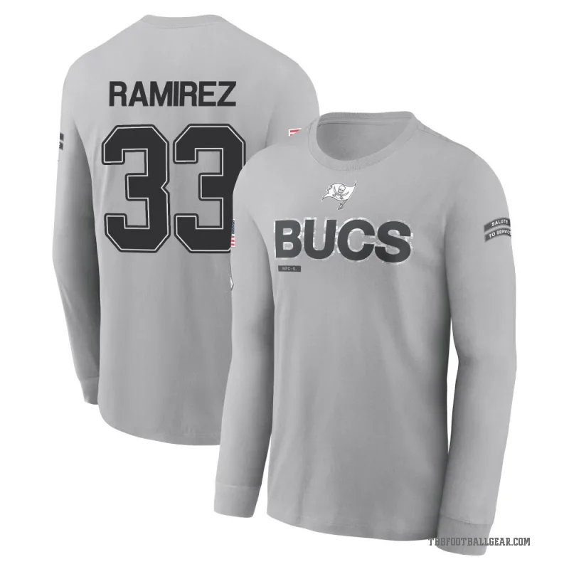 Jose Ramirez Youth Gray Tampa Bay Buccaneers 2024 Salute to Service Long Sleeve T-Shirt