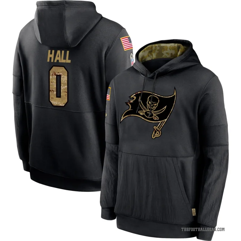 Kemon Hall Men's Black Tampa Bay Buccaneers 2020 Salute to Service Sideline Performance Pullover Hoodie