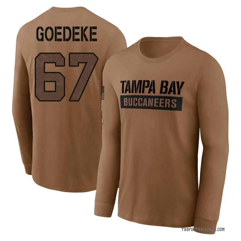 Luke Goedeke Men's Brown Tampa Bay Buccaneers 2023 Salute To Service Long Sleeve T-Shirt