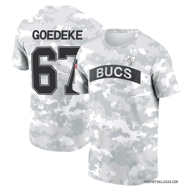 Luke Goedeke Men's Camo Tampa Bay Buccaneers Arctic 2024 Salute to Service Performance T-Shirt