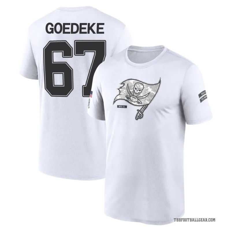 Luke Goedeke Men's White Tampa Bay Buccaneers 2024 Salute to Service Performance T-Shirt