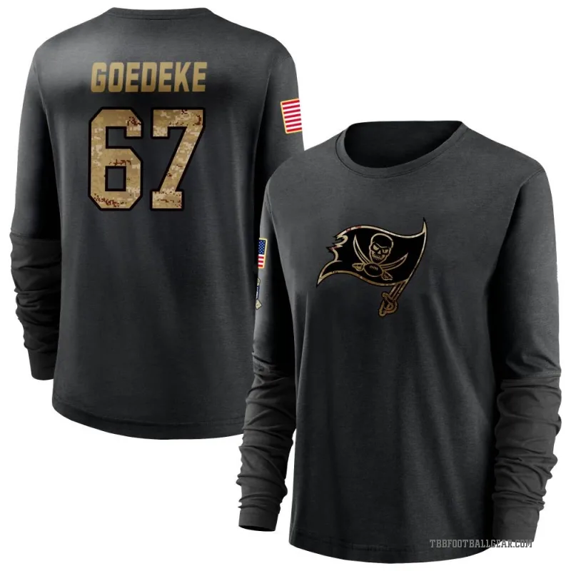 Luke Goedeke Women's Black Tampa Bay Buccaneers 2020 Salute To Service Sideline Performance Long Sleeve T-Shirt